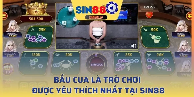 Bầu cua là trò chơi được yêu thích nhất tại SIN88