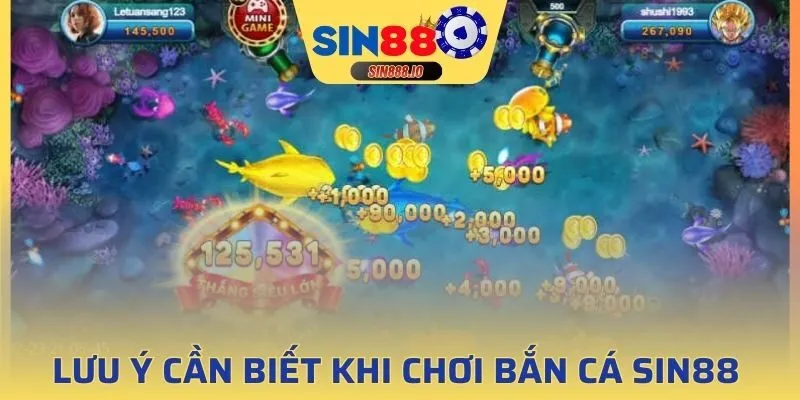 Một số chú ý quan trọng khi chơi bắn cá Sin88