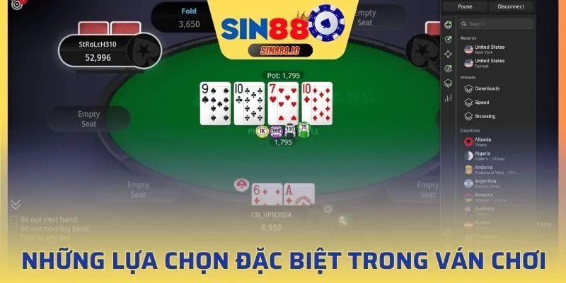 Những lựa chọn đặc biệt trong ván chơi